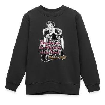 Virginia Woolf LIVRES - Sweat Premium enfant bio - noir - Devant - AI Model Kid Female (0cm)