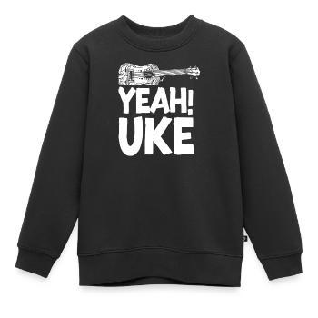 Hawaiian Ukulele Uke Yeah! Uke - Sweat Premium enfant bio - noir - Devant - AI Model Kid Female (0cm)