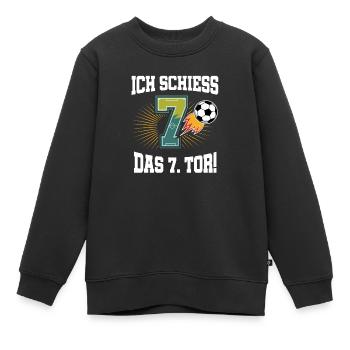 Ich Schiess 7. Tor Lustig 7. Geburtstag Fußball - Kinder Premium Organic Sweatshirt - Schwarz - Vorne - AI Model Kid Female (0cm)