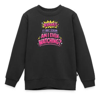 Anime-fangirl Schreit Anime-reaktion - Kinder Premium Organic Sweatshirt - Schwarz - Vorne - AI Model Kid Female (0cm)