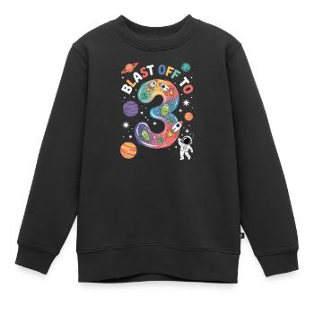 Abflug ins Weltall 3. Geburtstag Kindergeburtstag - Kinder Premium Organic Sweatshirt - Schwarz - Vorne - AI Model Kid Female (0cm)