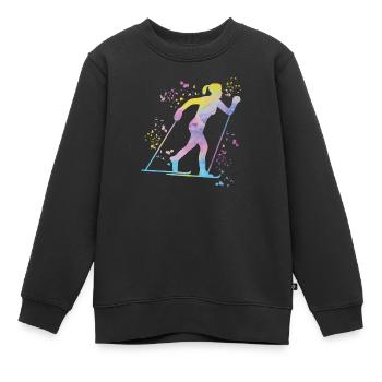 Ski de fond Ski de fond - Sweat Premium enfant bio - noir - Devant - AI Model Kid Female (0cm)