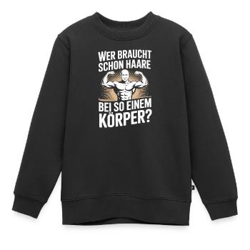 Chauve qui a besoin de cheveux Chauve Chauve - Sweat Premium enfant bio - noir - Devant - AI Model Kid Female (0cm)