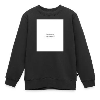 D’abord le café, puis les gens - Sweat Premium enfant bio - noir - Devant - AI Model Kid Female (0cm)