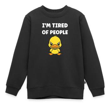 Marre gens canard cartoon - Sweat Premium enfant bio - noir - Devant - AI Model Kid Female (0cm)
