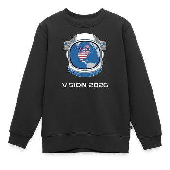 Vision 2026 USA Astronaut - Sweat Premium enfant bio - noir - Devant - AI Model Kid Female (0cm)