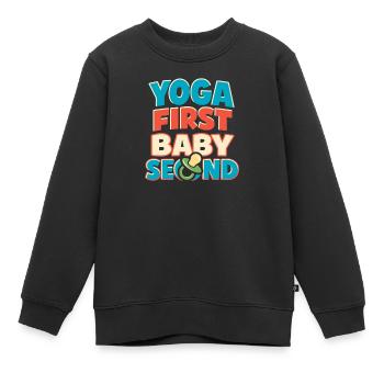 Vorgeburtliches Yoga Werdende Mutter - Kinder Premium Organic Sweatshirt - Schwarz - Vorne - AI Model Kid Female (0cm)