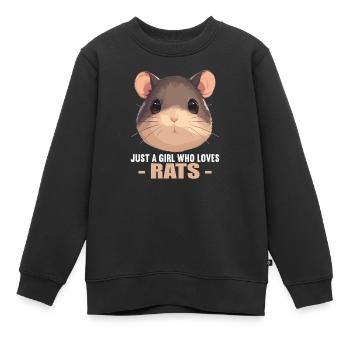 Ratten Ratte - Kinder Premium Organic Sweatshirt - Schwarz - Vorne - AI Model Kid Female (0cm)