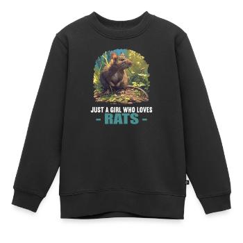 Ratten Ratte - Kinder Premium Organic Sweatshirt - Schwarz - Vorne - AI Model Kid Female (0cm)