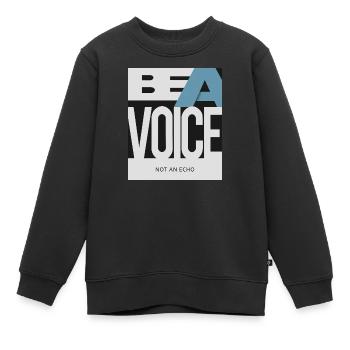 Sois une voix – pas un écho - Sweat Premium enfant bio - noir - Devant - AI Model Kid Female (0cm)