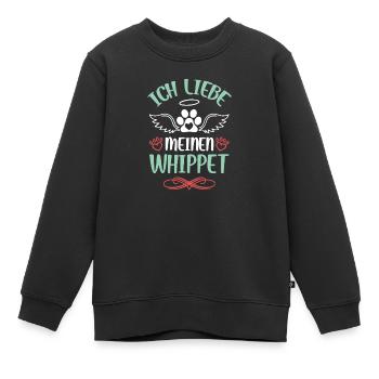 WhippetLove avec des ailes - Sweat Premium enfant bio - noir - Devant - AI Model Kid Female (0cm)