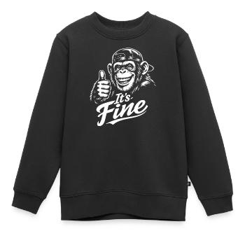 Happy Monkey Thumbs Up - Kinder Premium Organic Sweatshirt - Schwarz - Vorne - AI Model Kid Female (0cm)