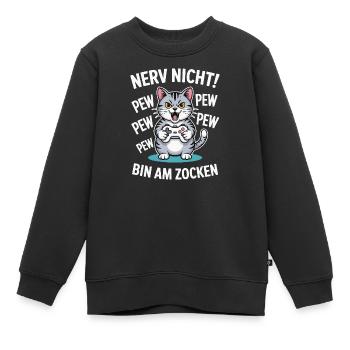 Courage Not I Gaming Cat Design - Sweat Premium enfant bio - noir - Devant - AI Model Kid Female (0cm)