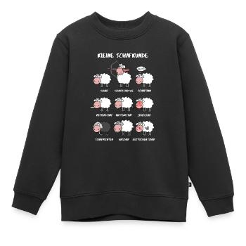 Un peu de connaissances moutons - Sweat Premium enfant bio - noir - Devant - AI Model Kid Female (0cm)