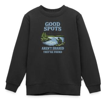 Geheimes Angelplatz – Frag Nicht Nach - Kinder Premium Organic Sweatshirt - Schwarz - Vorne - AI Model Kid Female (0cm)