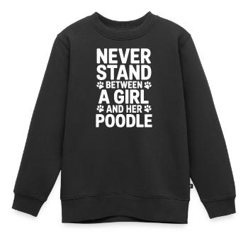 Paroles de caniche Caniche Cadeau drôle de caniche - Sweat Premium enfant bio - noir - Devant - AI Model Kid Female (0cm)