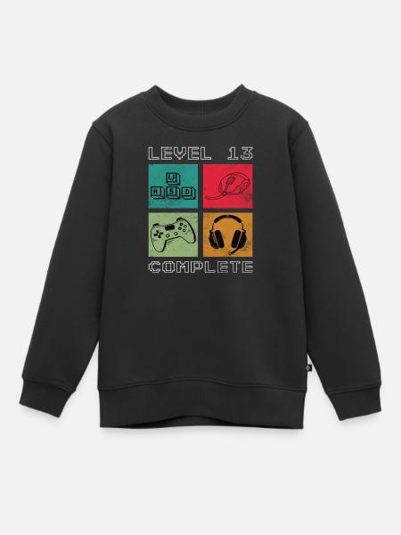 Level 13 abgeschlossen - Kinder Premium Organic Sweatshirt - Schwarz