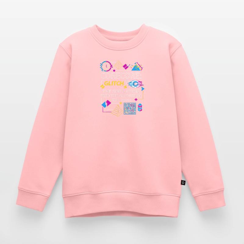 Corecore Glitch Simulation Algorithm Collage Kinder Premium Organic Sweatshirt