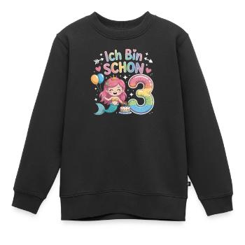 I'm already 3 Mermaid Birthday - Kids Premium Organic Sweatshirt - black - Front - AI Model Kid Female (0cm)