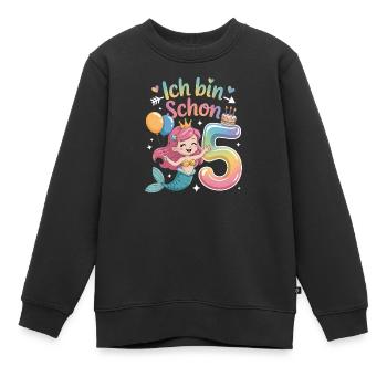 I'm already 5 Mermaid Birthday - Kids Premium Organic Sweatshirt - black - Front - AI Model Kid Female (0cm)