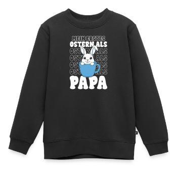 Osterhase im Becher Papa - Kinder Premium Organic Sweatshirt - Schwarz - Vorne - AI Model Kid Female (0cm)