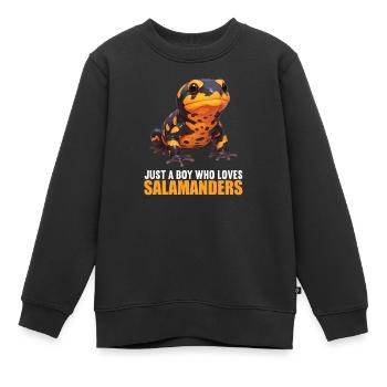 Salamandre de feu Salamandre - Sweat Premium enfant bio - noir - Devant - AI Model Kid Female (0cm)