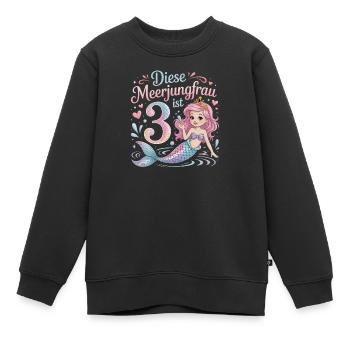 Diese Meerjungfrau Ist 3 Mädchen 3. Geburtstag - Kinder Premium Organic Sweatshirt - Schwarz - Vorne - AI Model Kid Female (0cm)