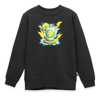 Zitrus-Schock Glasdesign - Kinder Premium Organic Sweatshirt - Schwarz - Vorne - AI Model Kid Female (0cm)