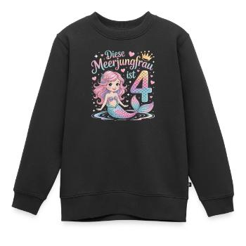Diese Meerjungfrau Ist 4 Mädchen 4. Geburtstag - Kinder Premium Organic Sweatshirt - Schwarz - Vorne - AI Model Kid Female (0cm)