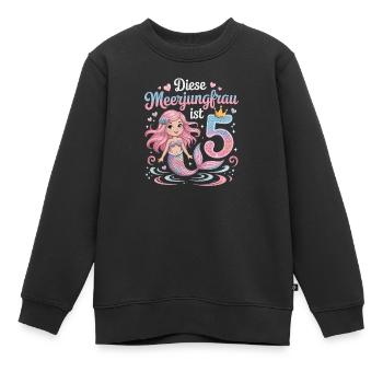 Diese Meerjungfrau Ist 5 Mädchen 5. Geburtstag - Kinder Premium Organic Sweatshirt - Schwarz - Vorne - AI Model Kid Female (0cm)
