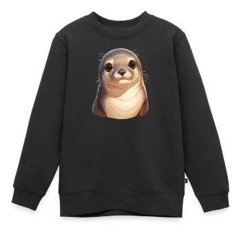 Lions de mer Lion de mer - Sweat Premium enfant bio - noir - Devant - AI Model Kid Female (0cm)