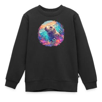 Lions de mer Lion de mer - Sweat Premium enfant bio - noir - Devant - AI Model Kid Female (0cm)