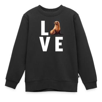 Lions de mer Lion de mer - Sweat Premium enfant bio - noir - Devant - AI Model Kid Female (0cm)