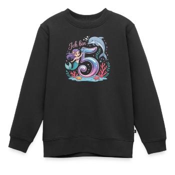 Ich Bin 5 Meerjungfrauen Mädchen 5. Geburtstag - Kinder Premium Organic Sweatshirt - Schwarz - Vorne - AI Model Kid Female (0cm)