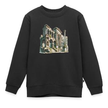 Antike Ruinen Architektur Illustration - Kinder Premium Organic Sweatshirt - Schwarz - Vorne - AI Model Kid Female (0cm)