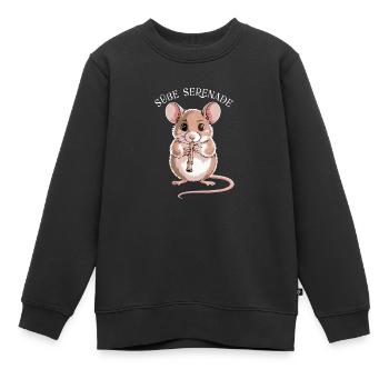 Flûte à bec - École de musique Sweet Serenade Mouse - Sweat Premium enfant bio - noir - Devant - AI Model Kid Female (0cm)