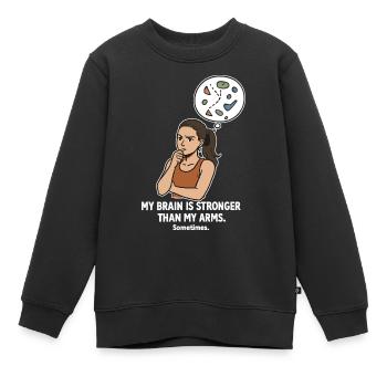 Bouldern wie Schach – Kopf schlägt Kraft - Kinder Premium Organic Sweatshirt - Schwarz - Vorne - AI Model Kid Female (0cm)
