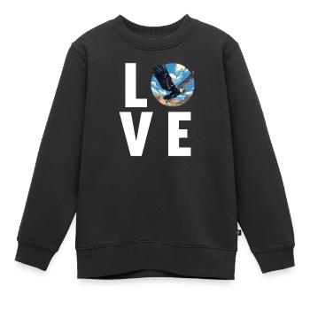 Geier - Kinder Premium Organic Sweatshirt - Schwarz - Vorne - AI Model Kid Female (0cm)