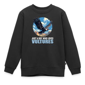 Vautour - Sweat Premium enfant bio - noir - Devant - AI Model Kid Female (0cm)