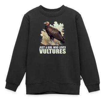 Vautour - Sweat Premium enfant bio - noir - Devant - AI Model Kid Female (0cm)