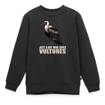 Vautour - Sweat Premium enfant bio - noir - Devant - AI Model Kid Female (0cm)