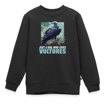 Vautour - Sweat Premium enfant bio - noir - Devant - AI Model Kid Female (0cm)