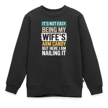 Ehefrau Sprüche Ehefrauen Lustige Ehefrau Geschenk - Kinder Premium Organic Sweatshirt - Schwarz - Vorne - AI Model Kid Female (0cm)