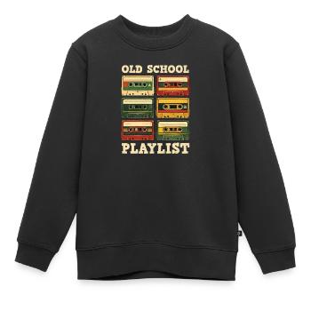 Old School Playlist Retro 80s Music - Kids Premium Organic Sweatshirt - black - Front - AI Model Kid Female (0cm)