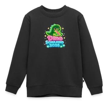 Inscription scolaire Dino Schoolchild 2026 - Sweat Premium enfant bio - noir - Devant - AI Model Kid Female (0cm)