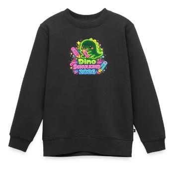 Inscription scolaire Dino Schoolchild 2026 - Sweat Premium enfant bio - noir - Devant - AI Model Kid Female (0cm)