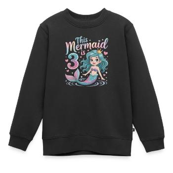 Mermaid 3rd Birthday 3 Years - Kids Premium Organic Sweatshirt - black - Front - AI Model Kid Female (0cm)