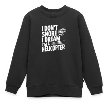 Ich schnarche nicht, ich träume, ich bin ein Hubschrauber. - Kinder Premium Organic Sweatshirt - Schwarz - Vorne - AI Model Kid Female (0cm)