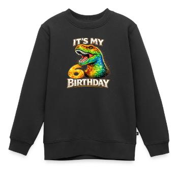 Its My 6 Birthday Dino Geburtstag T Rex - Kids Premium Organic Sweatshirt - black - Front - AI Model Kid Female (0cm)