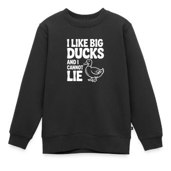 J’aime les gros canards et je ne peux pas mentir - Sweat Premium enfant bio - noir - Devant - AI Model Kid Female (0cm)
